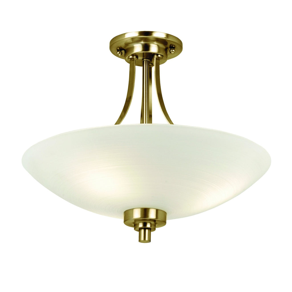 WELLES-3AB 3 Light Semi Flush Fitting Antique Brass