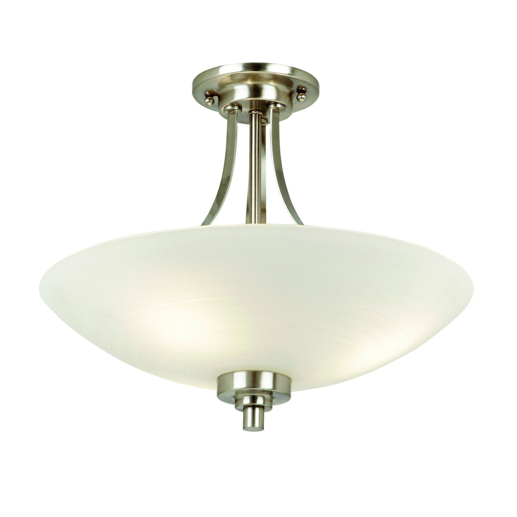 WELLES-3SC 3 Light Semi Flush Fitting Satin Chrome