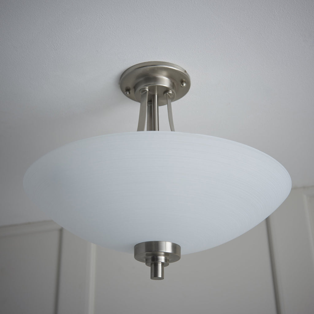 WELLES-3SC 3 Light Semi Flush Fitting Satin Chrome