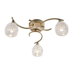 BOYER-3AB 3 Light Ceiling Fitting With Antique Brass Finish