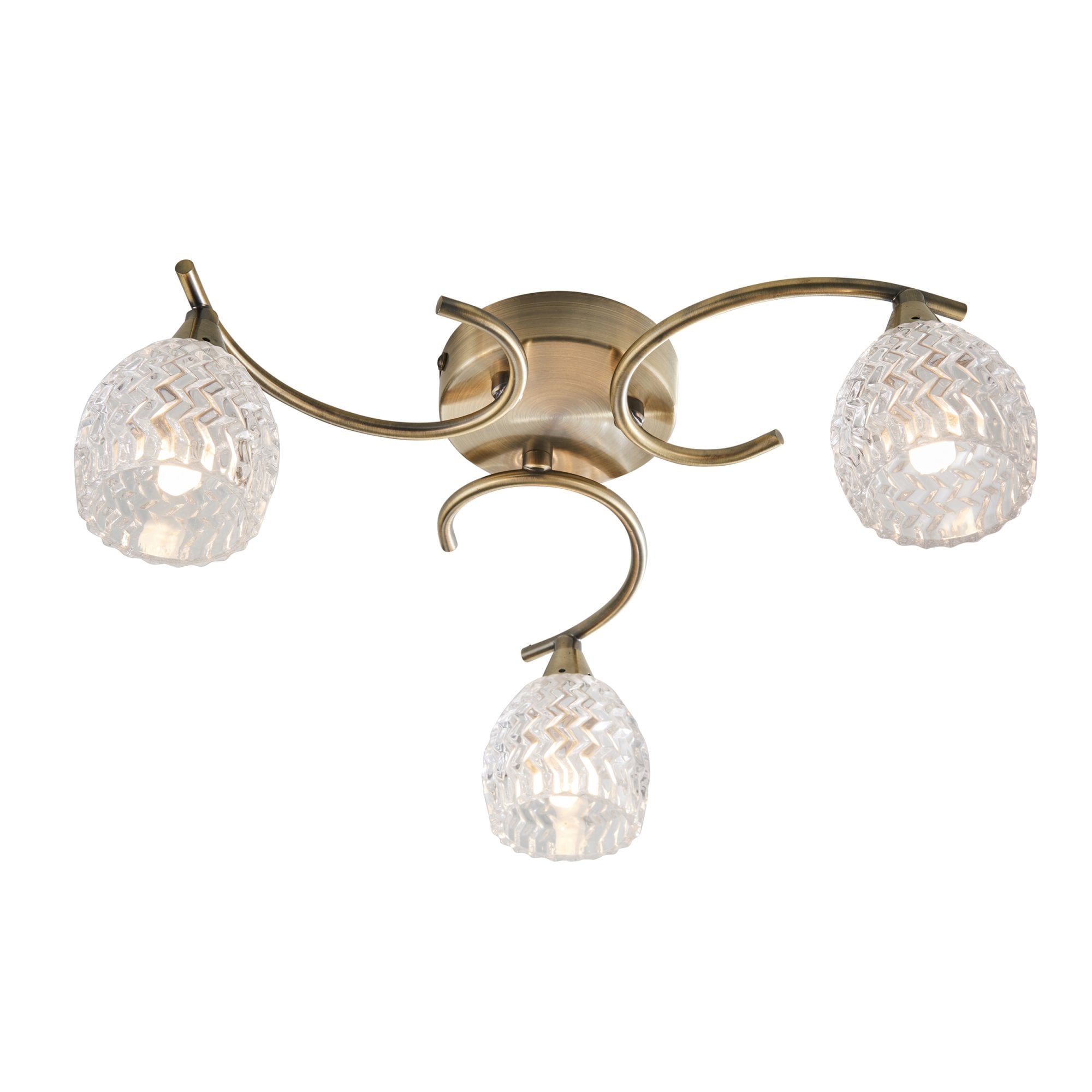 BOYER-3AB 3 Light Ceiling Fitting With Antique Brass Finish
