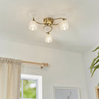 BOYER-3AB 3 Light Ceiling Fitting With Antique Brass Finish