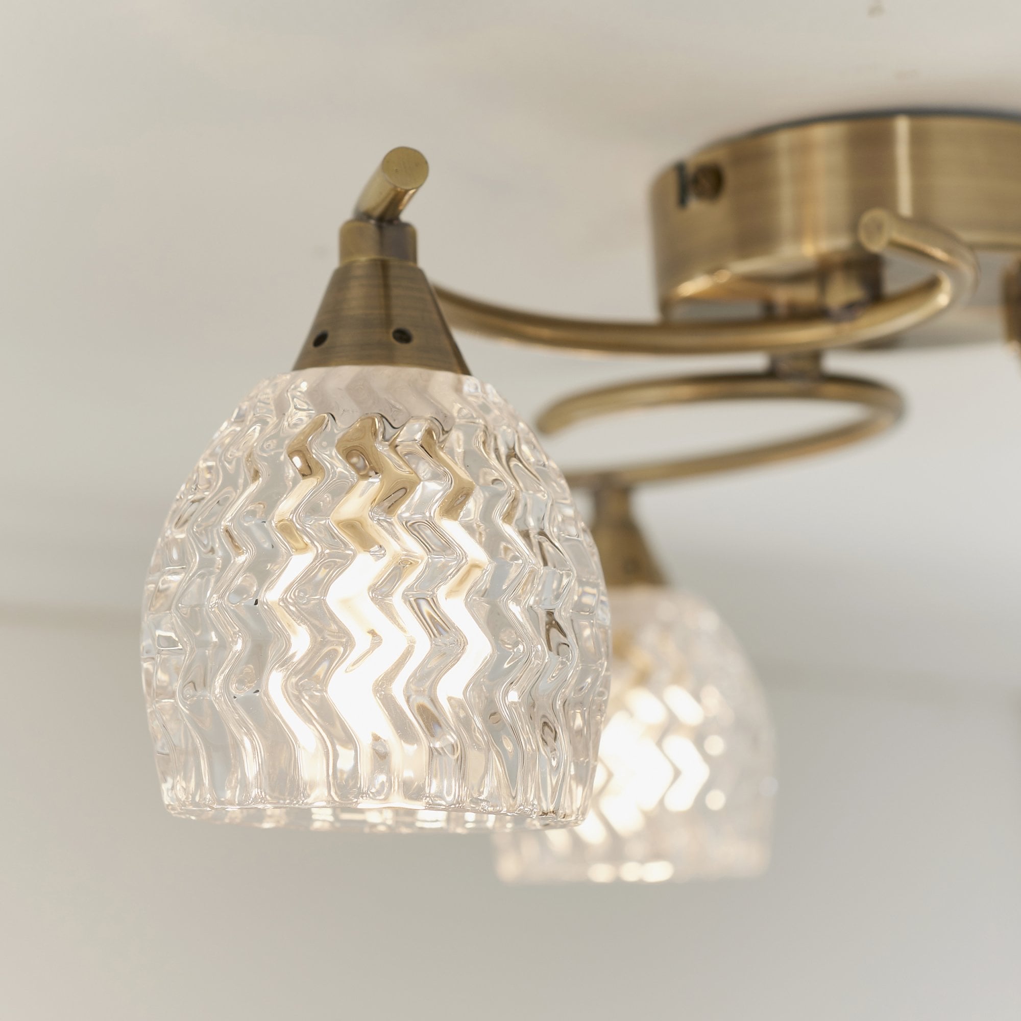 BOYER-3AB 3 Light Ceiling Fitting With Antique Brass Finish