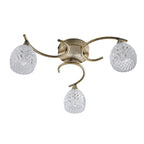 BOYER-3AB 3 Light Ceiling Fitting With Antique Brass Finish