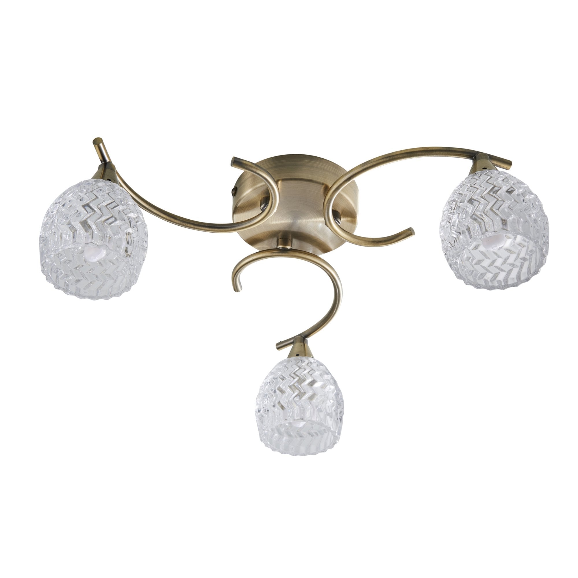 BOYER-3AB 3 Light Ceiling Fitting With Antique Brass Finish