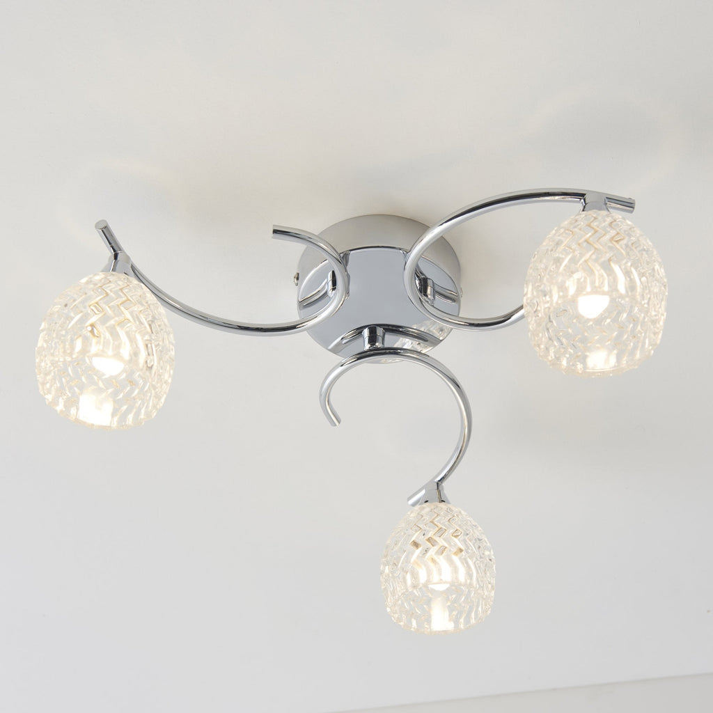 BOYER-3CH 3 Light Ceiling Fitting With Chrome Finish