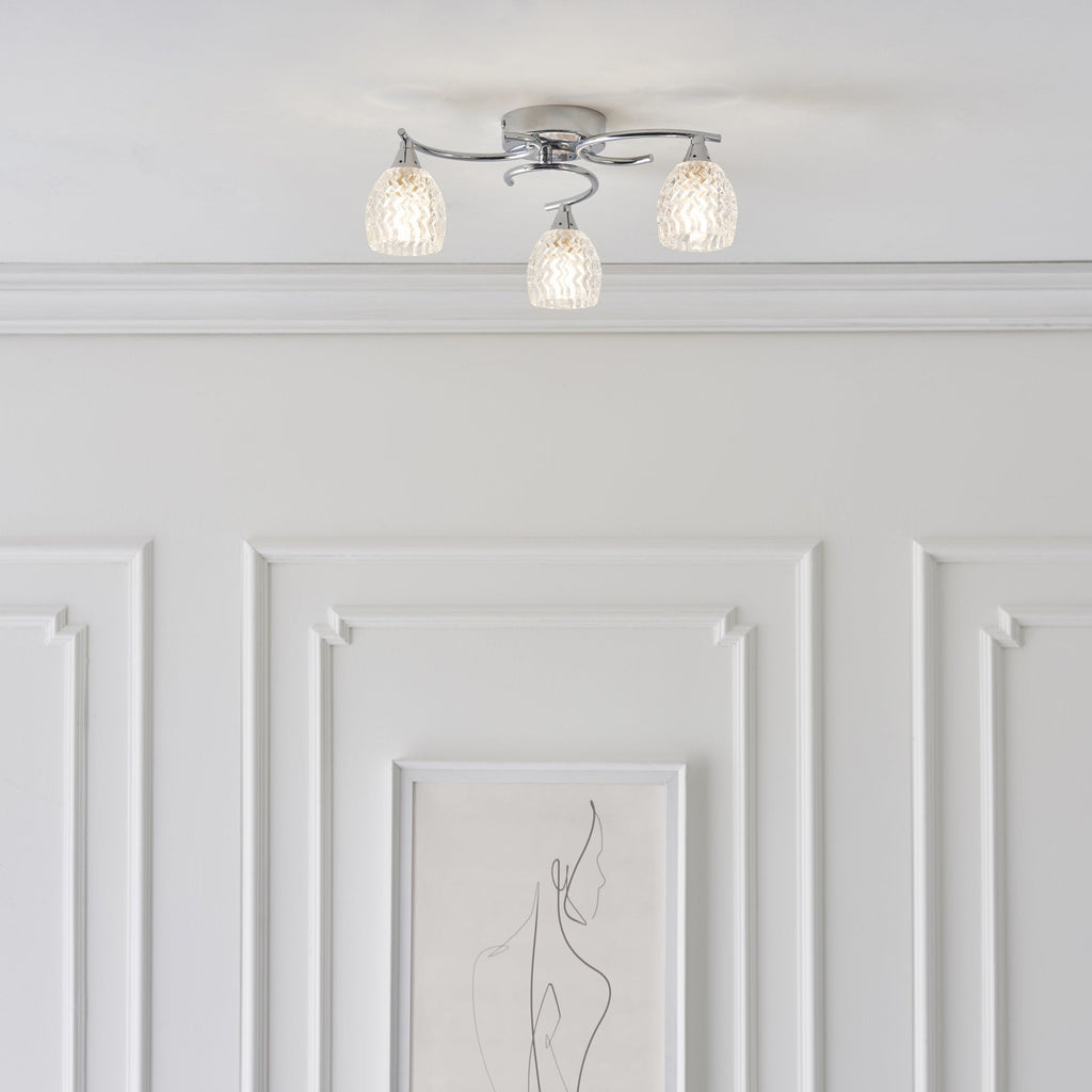 BOYER-3CH 3 Light Ceiling Fitting With Chrome Finish