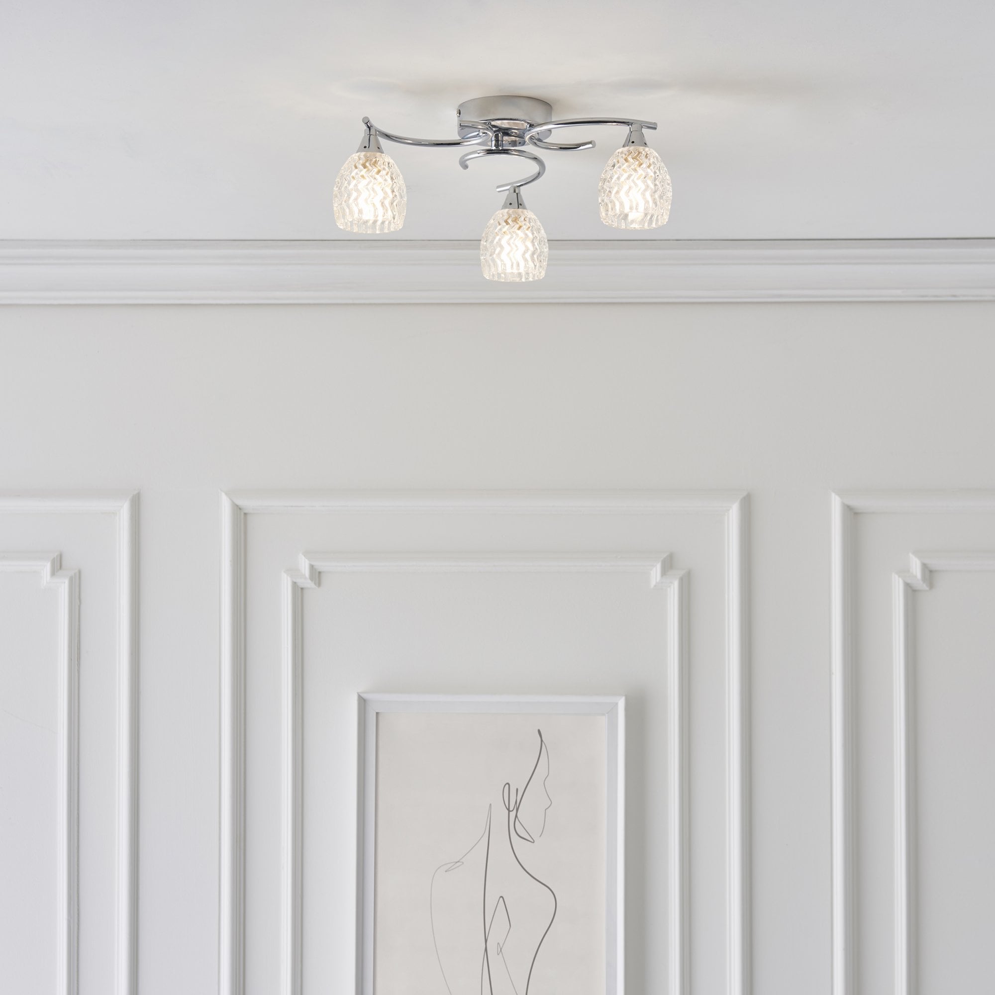 BOYER-3CH 3 Light Ceiling Fitting With Chrome Finish