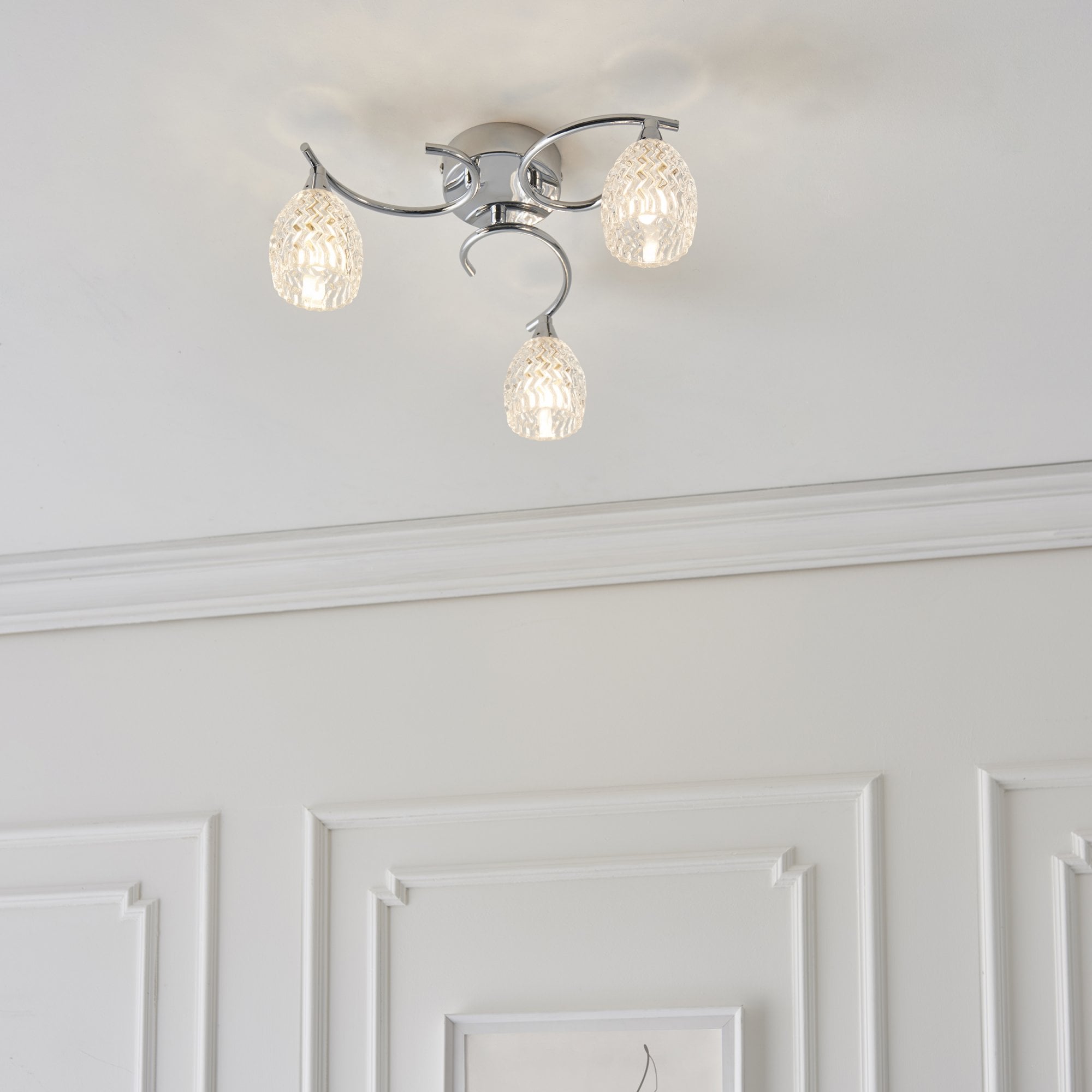 BOYER-3CH 3 Light Ceiling Fitting With Chrome Finish
