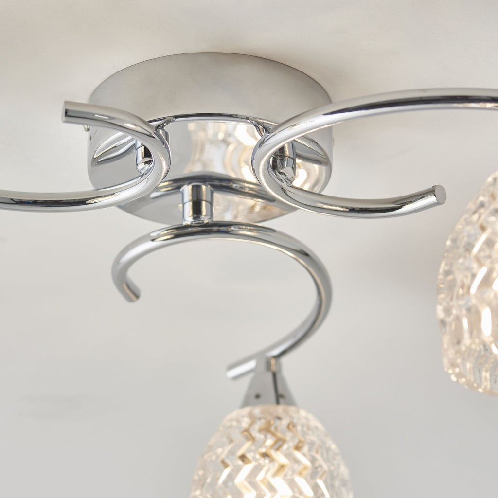 BOYER-3CH 3 Light Ceiling Fitting With Chrome Finish