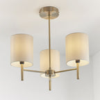 3 Light Ceiling Fitting In Antique Brass
