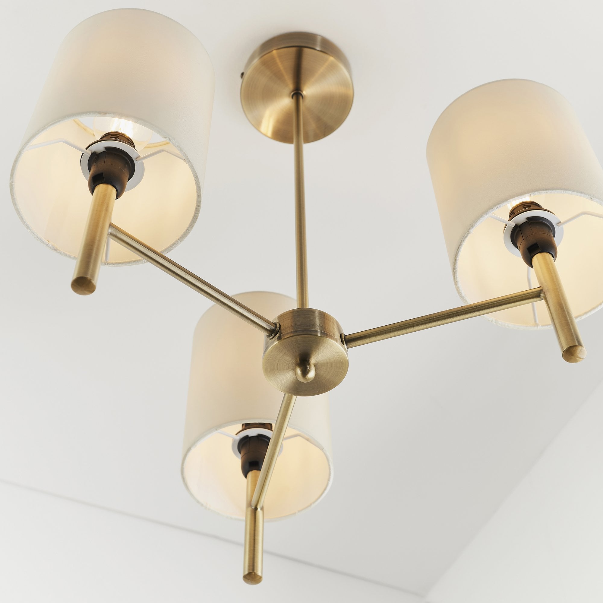 BRIO-3AB 3 Light Ceiling Fitting In Antique Brass