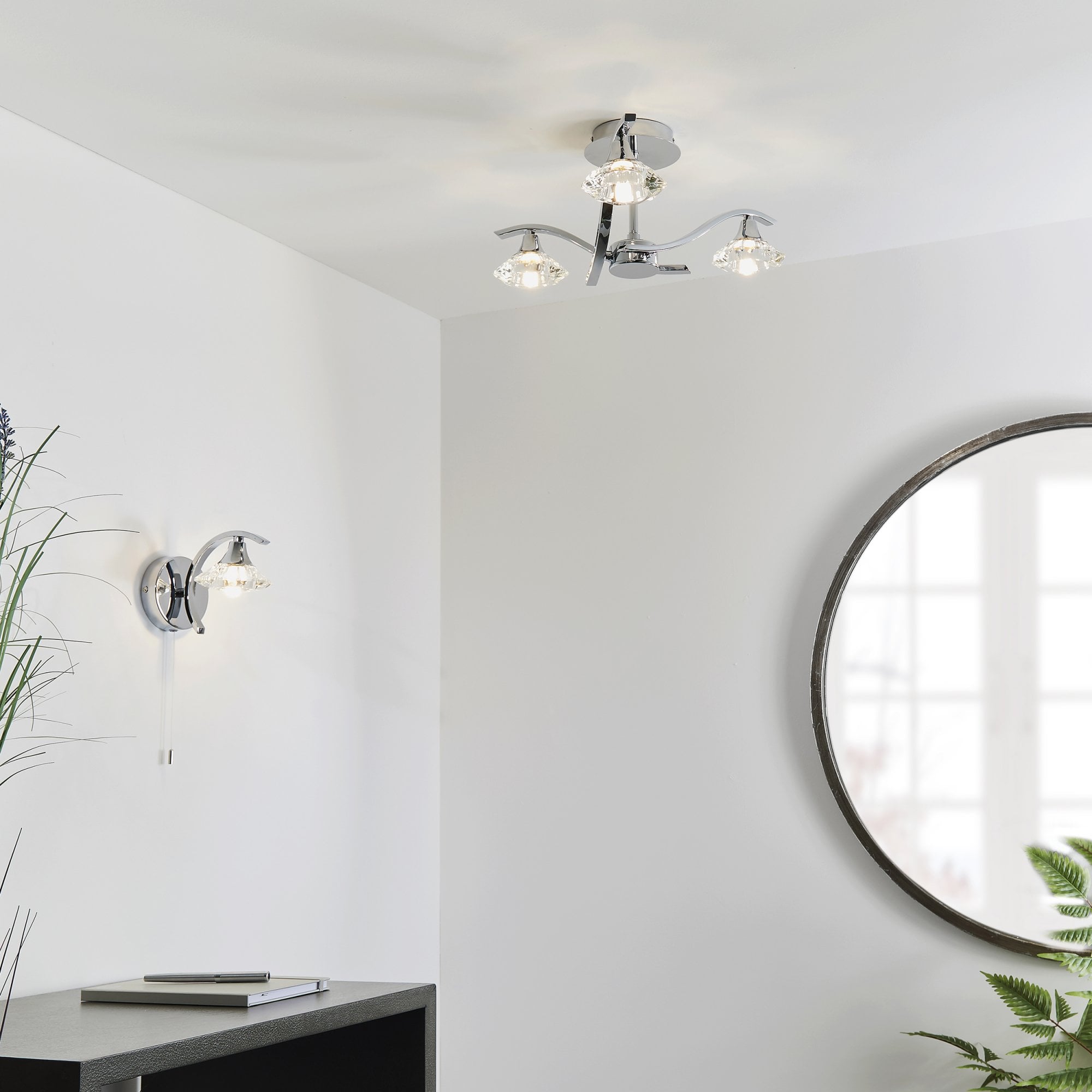 LANGELLA-3CH 3 Light Ceiling Fitting In Chrome