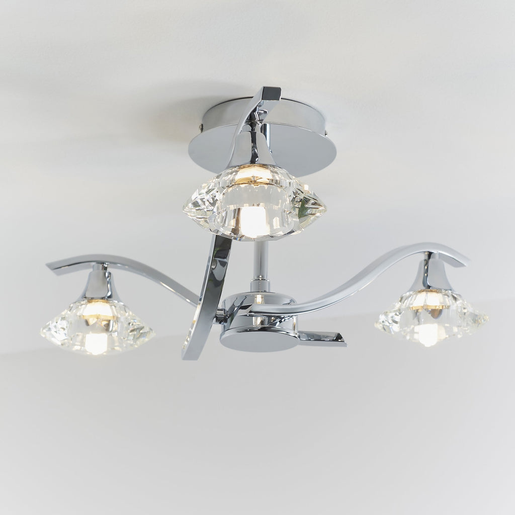 LANGELLA-3CH 3 Light Ceiling Fitting In Chrome