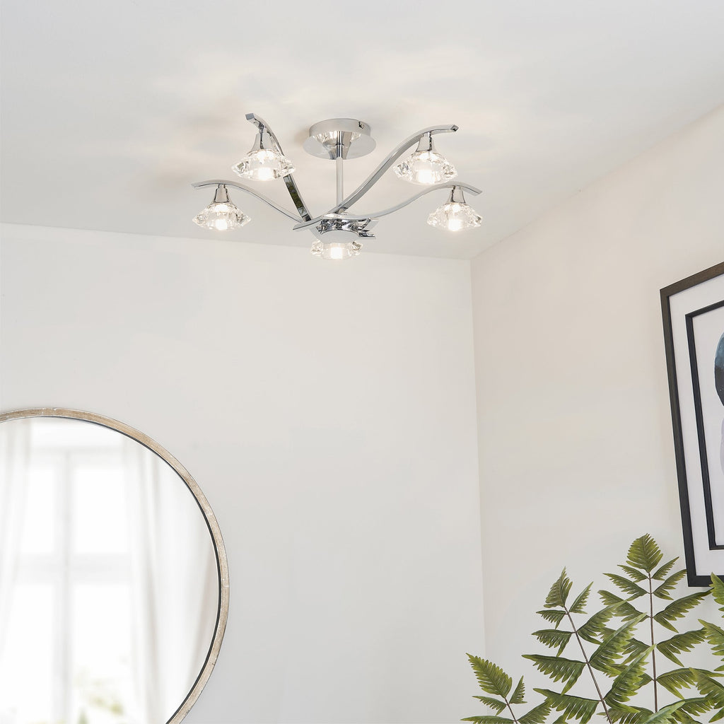 LANGELLA-5CH 5 Light Ceiling Fitting In Chrome
