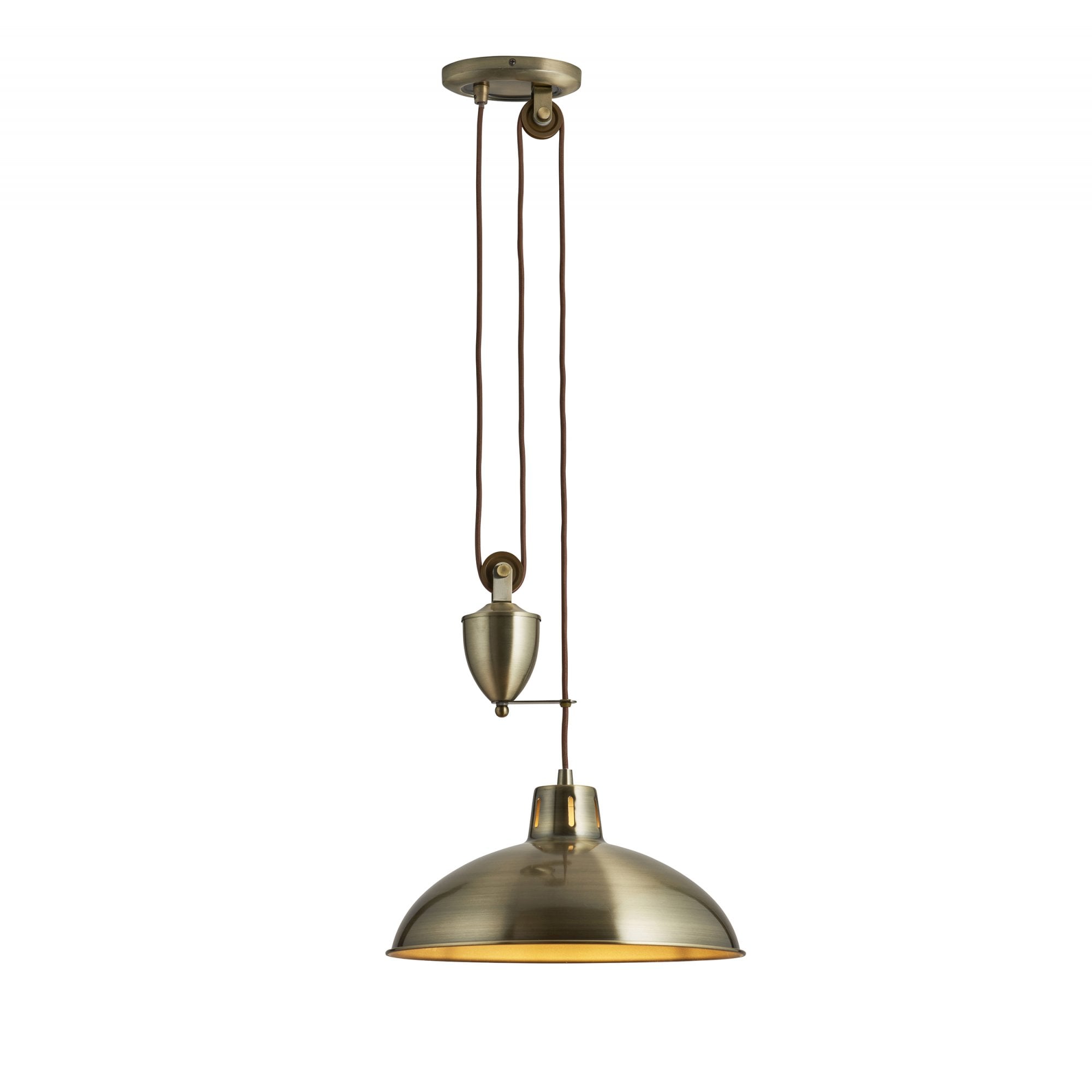 POLKA-AB Antique Brass Rise And Fall Pendant