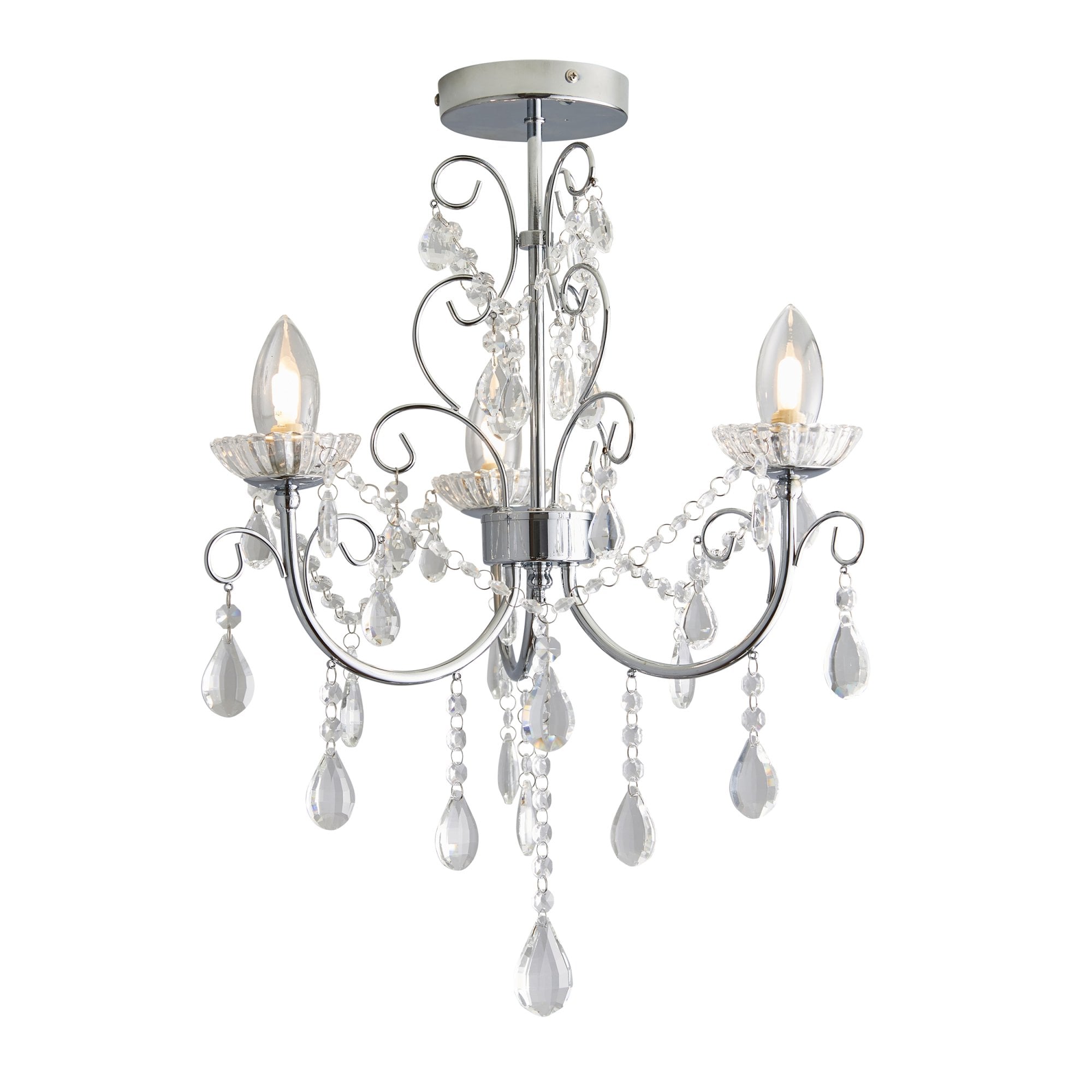 61251 Tabitha Bathroom Semi Flush Multi Arm Glass