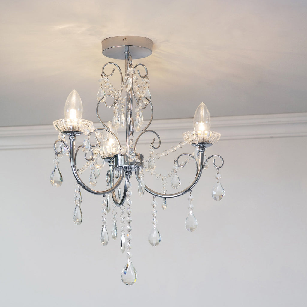 61251 Tabitha Bathroom Semi Flush Multi Arm Glass