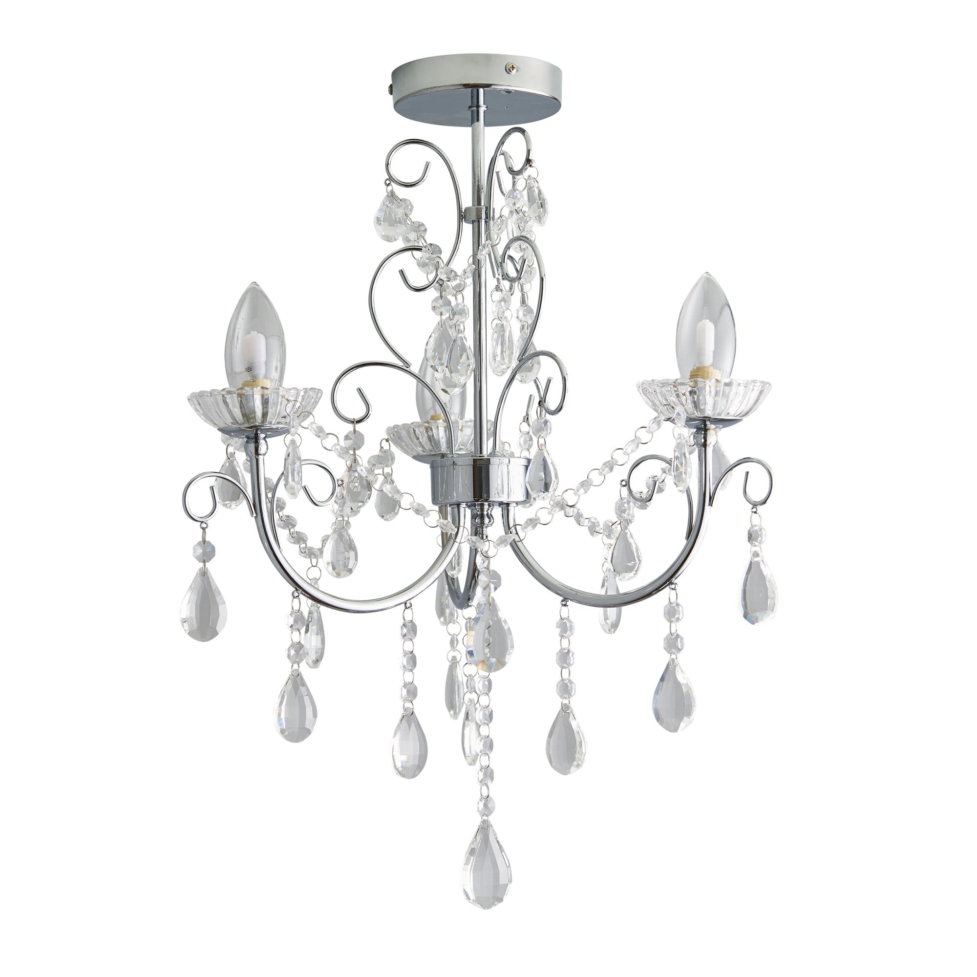 61251 Tabitha Bathroom Semi Flush Multi Arm Glass