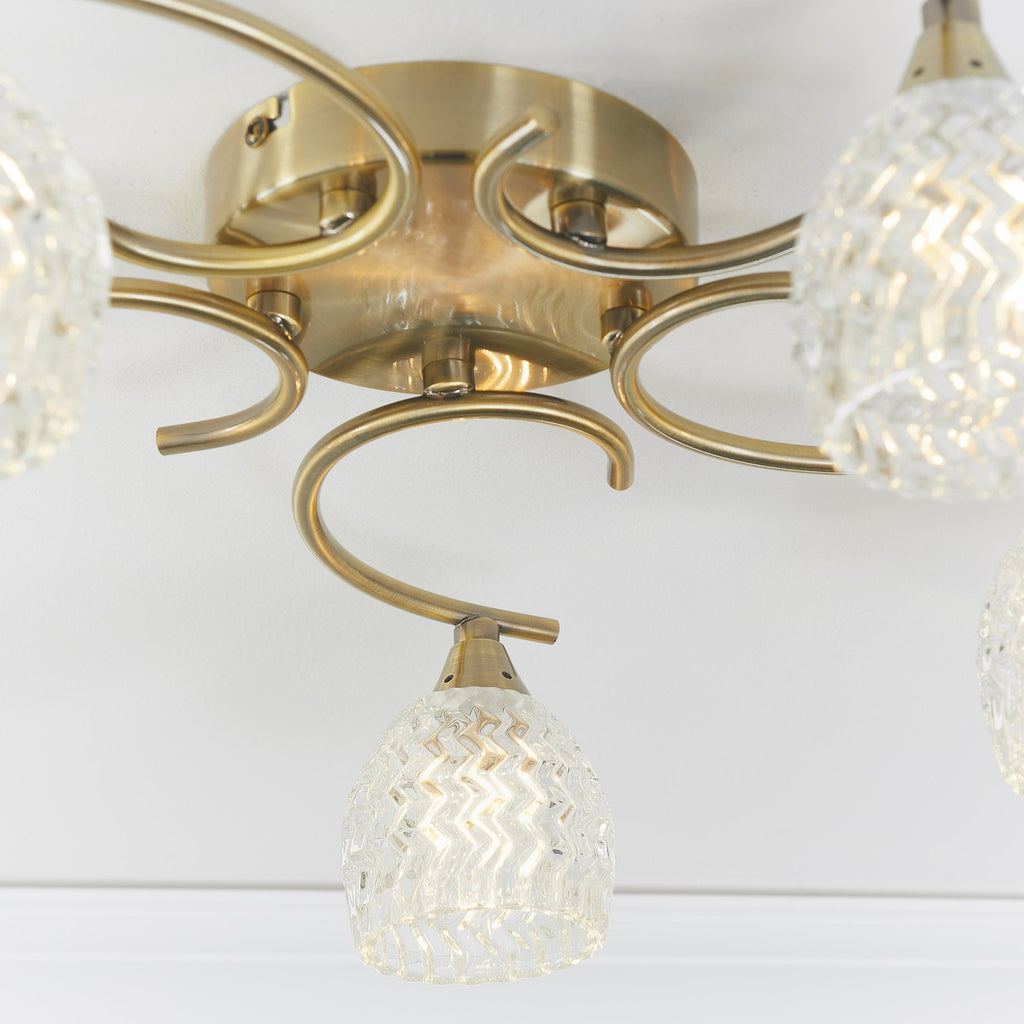 BOYER-5AB Boyer Indoor Semi Flush Multi Arm Glass