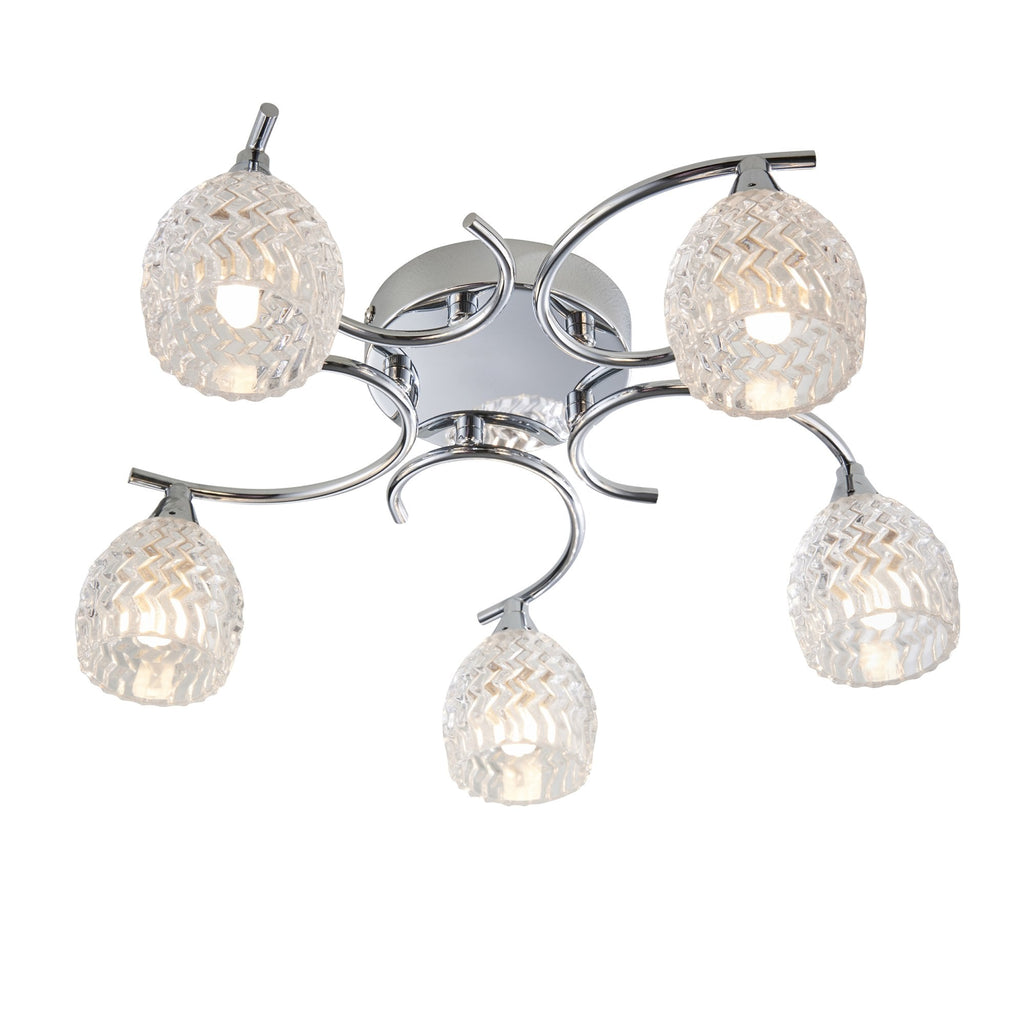BOYER-5CH Boyer Indoor Semi Flush Multi Arm Glass