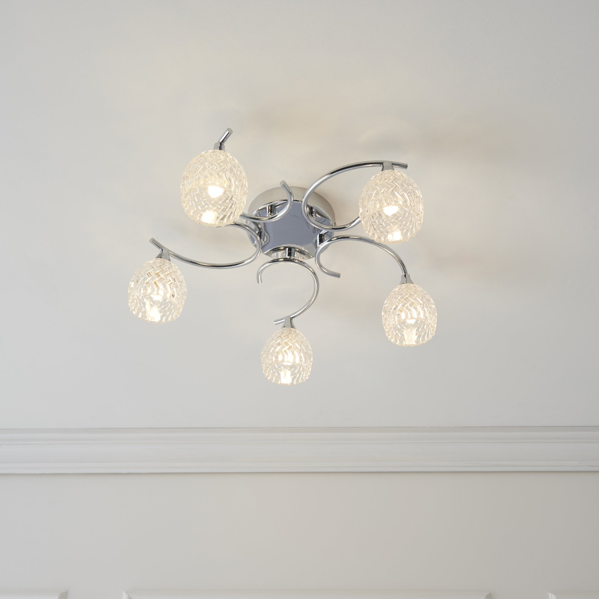 BOYER-5CH Boyer Indoor Semi Flush Multi Arm Glass
