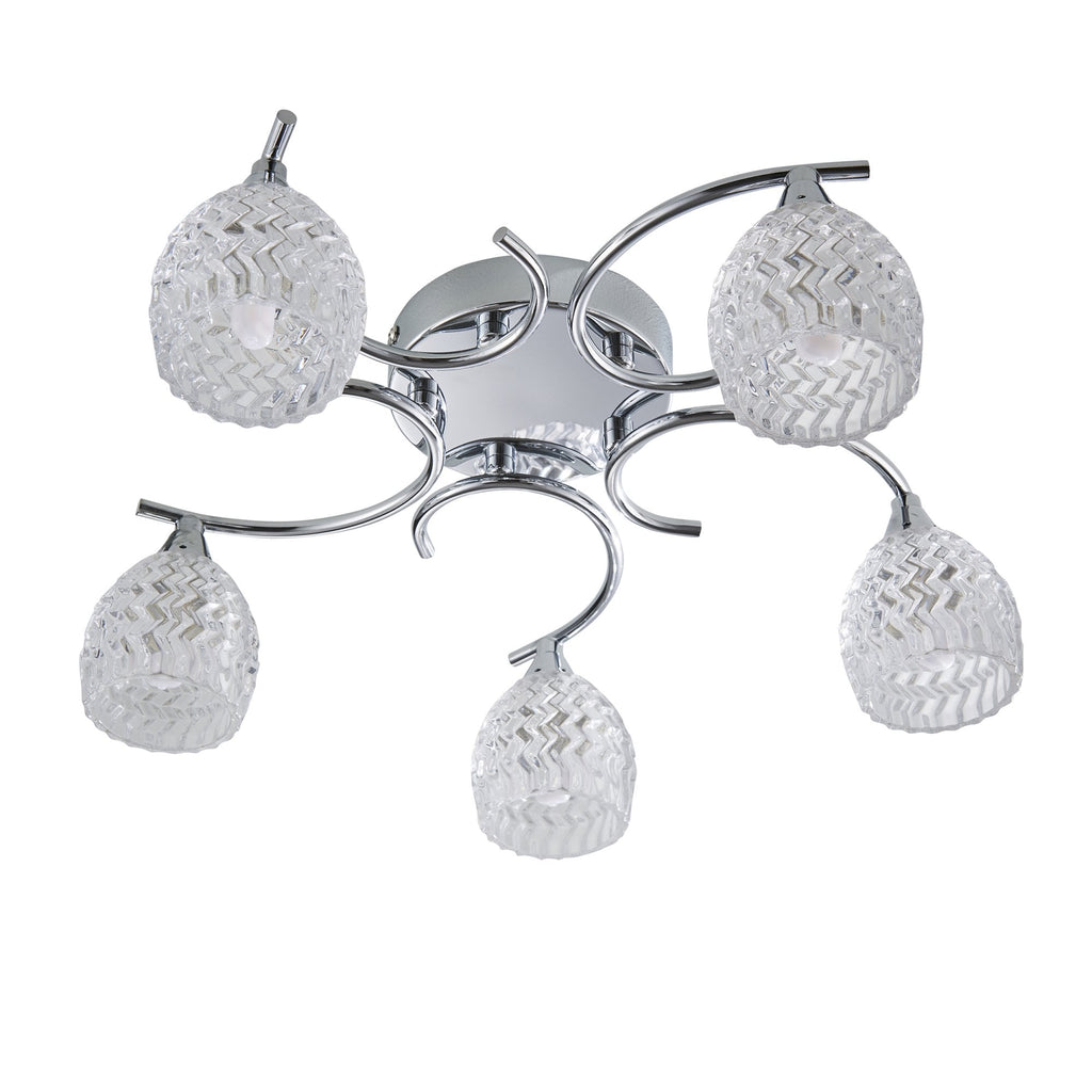 BOYER-5CH Boyer Indoor Semi Flush Multi Arm Glass