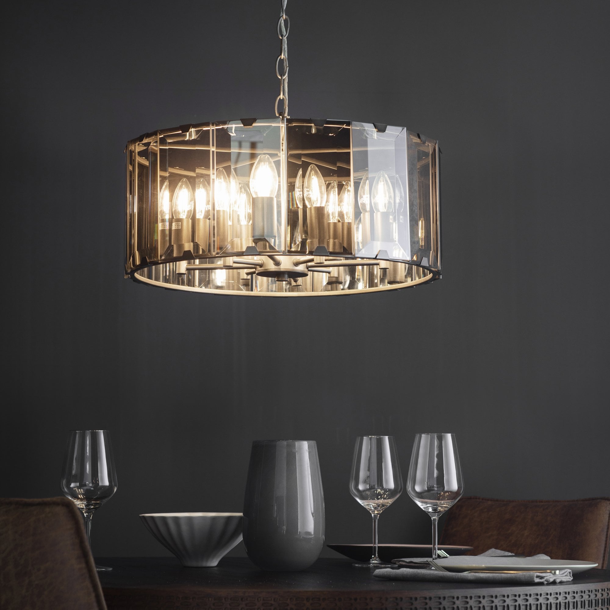 61294 Clooney Indoor Pendant Multi Arm Glass