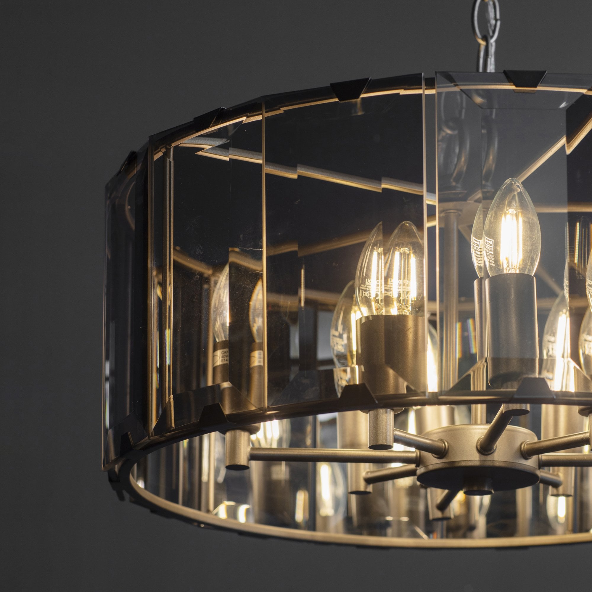61294 Clooney Indoor Pendant Multi Arm Glass