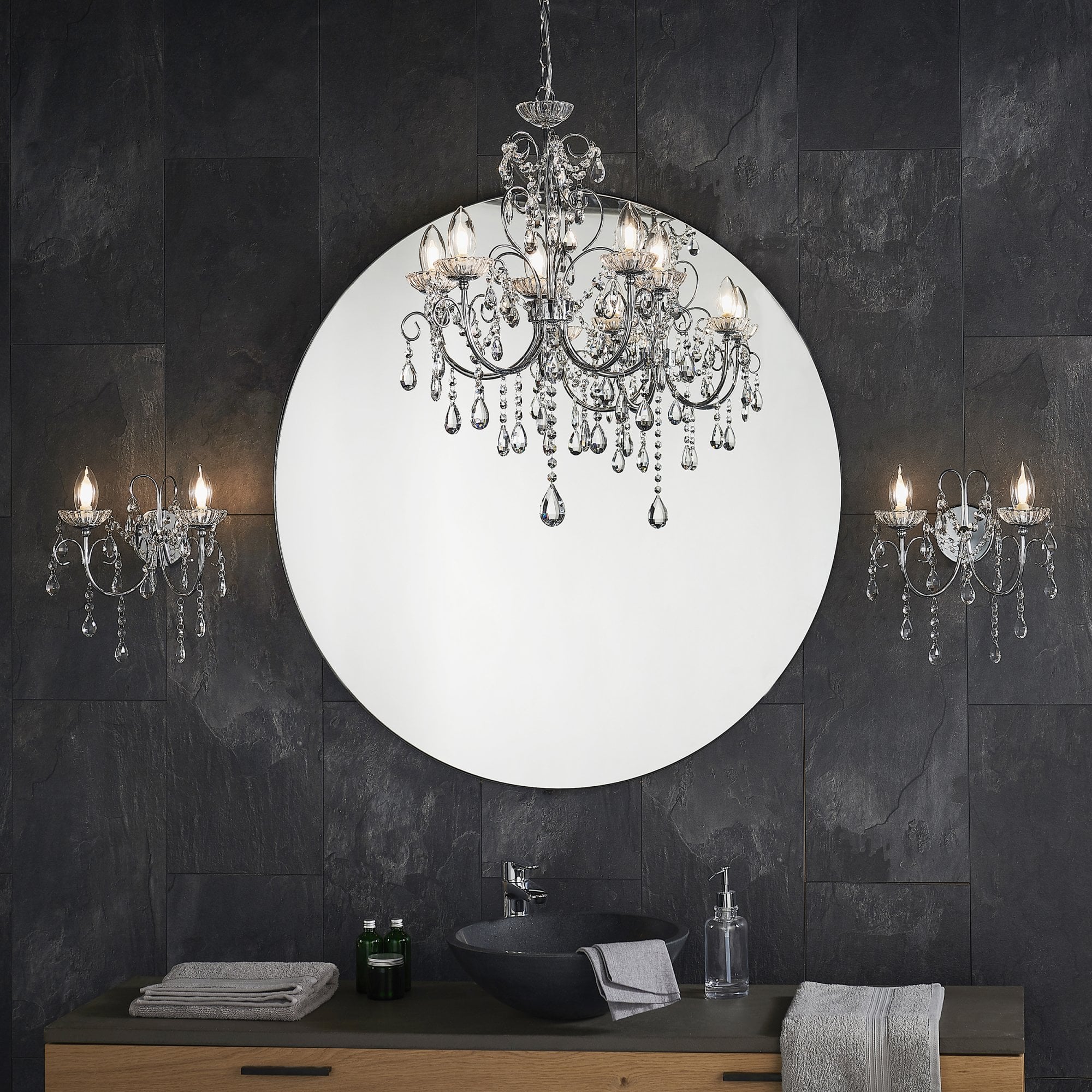 Tabitha Bathroom Pendant Multi Arm Glass
