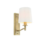 70246 Ortona 1 Light Wall Light Matt Antique Brass And White Faux Silk