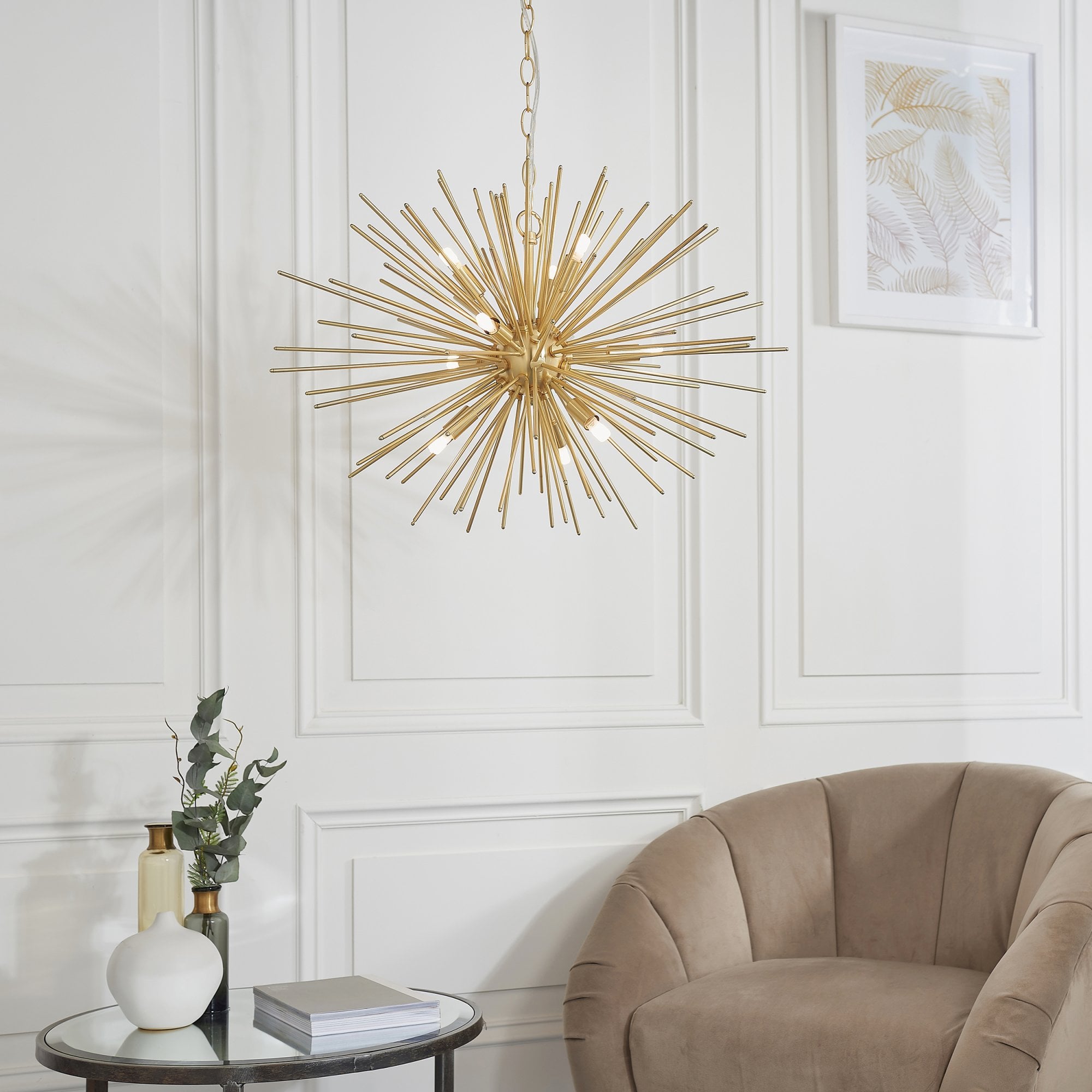 70575 Orta 9 Light Pendant Satin Brushed Gold