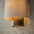 71308 Indara Wall Light Bronze And Linen Fabric
