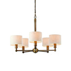 71345 Indara 5 Light Pendant Bronze Linen Shades