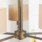 71345 Indara 5 Light Pendant Bronze Linen Shades
