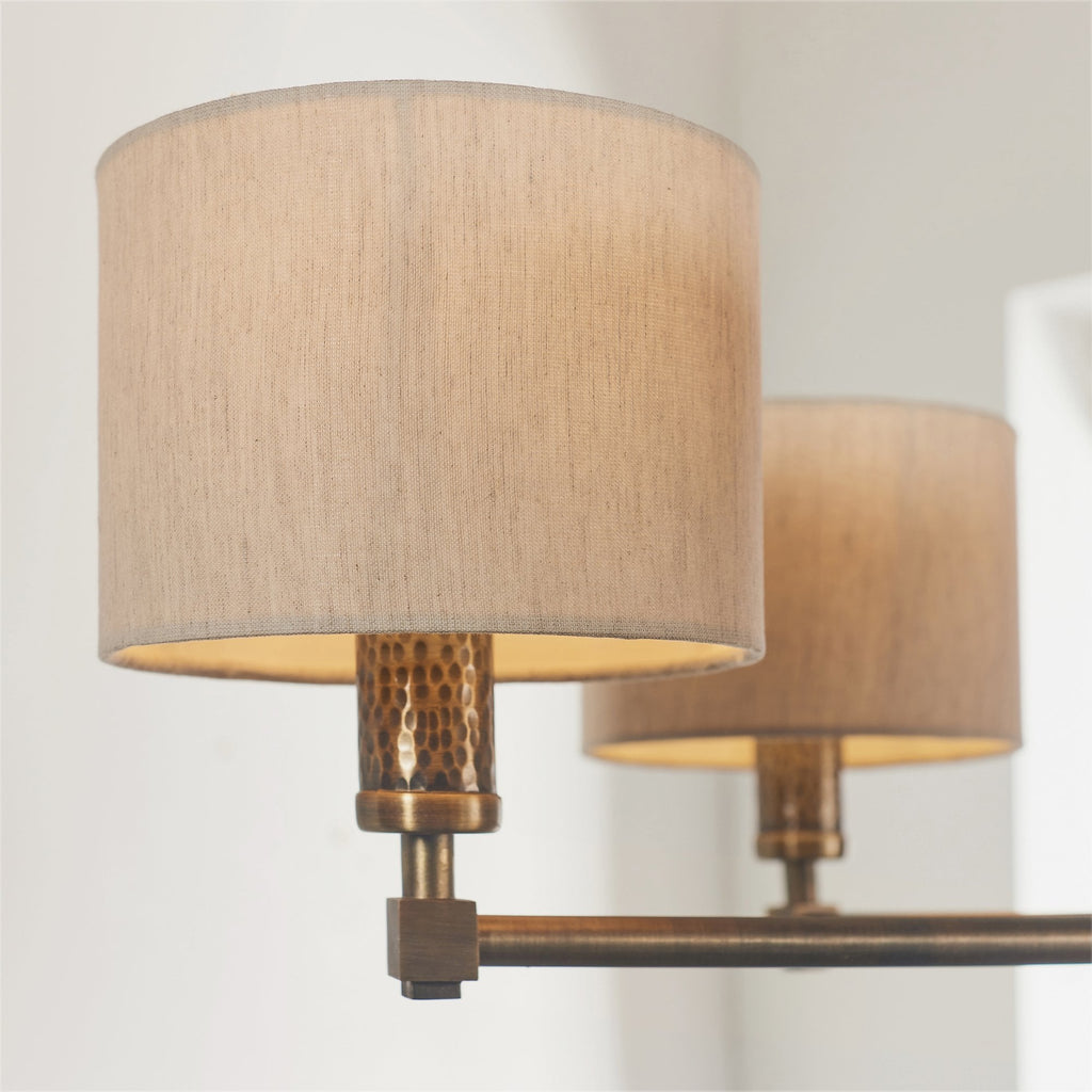 71345 Indara 5 Light Pendant Bronze Linen Shades