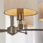 71345 Indara 5 Light Pendant Bronze Linen Shades