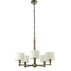 71345 Indara 5 Light Pendant Bronze Linen Shades