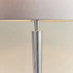 72175 Syon Table Lamp Nickel And Mink Faux Silk Shade
