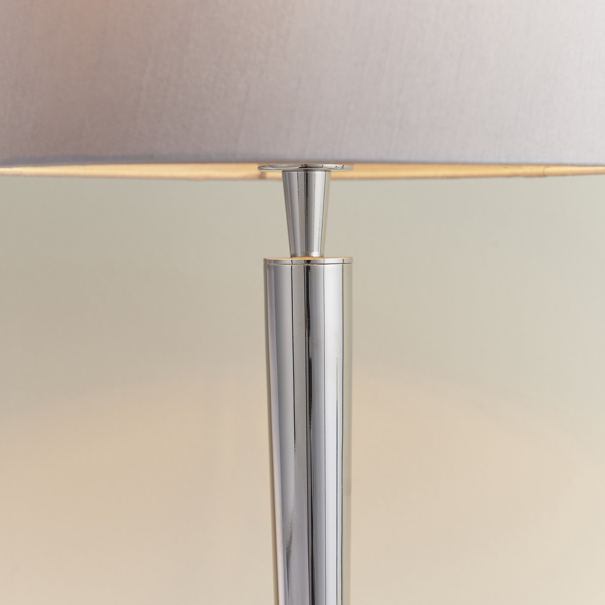 72175 Syon Table Lamp Nickel And Mink Faux Silk Shade