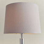 72175 Syon Table Lamp Nickel And Mink Faux Silk Shade
