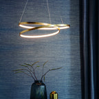 72479 Scribble LED Ring Pendant Gold Leaf Frosted Acrylic