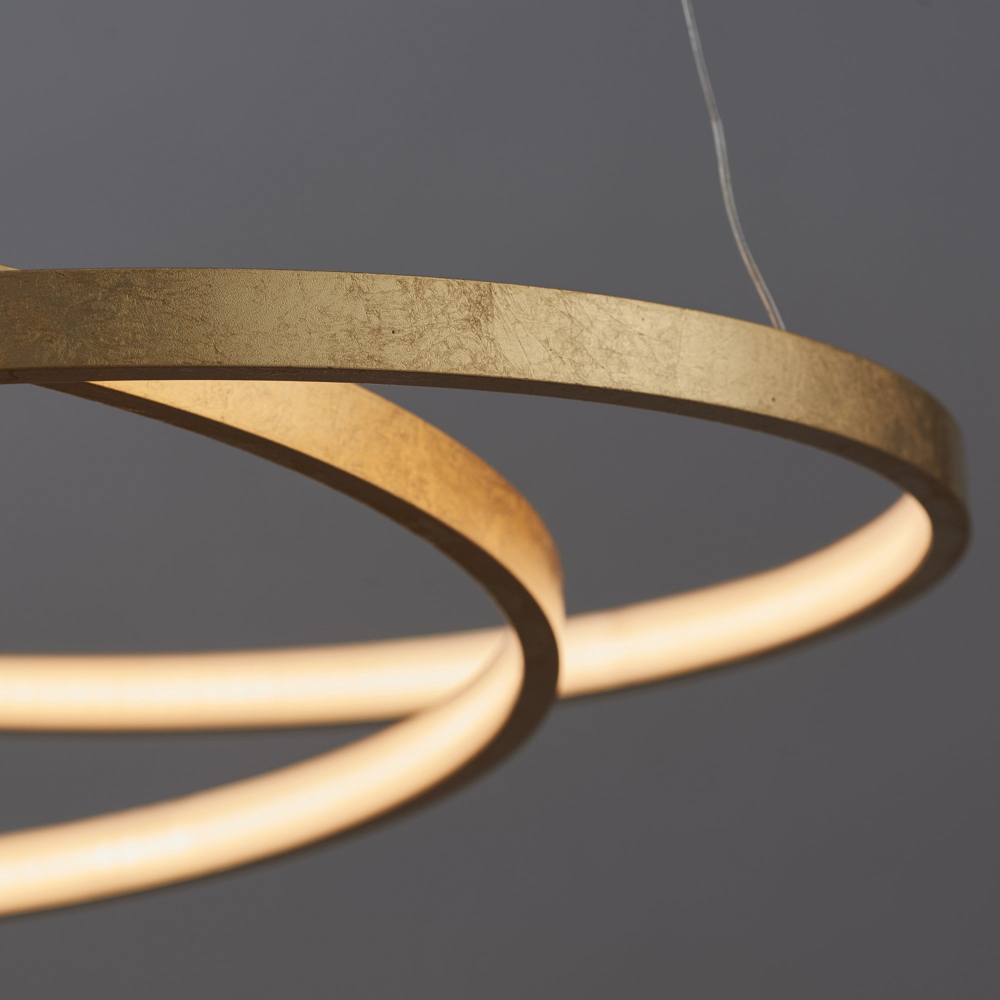 72479 Scribble LED Ring Pendant Gold Leaf Frosted Acrylic
