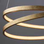 72479 Scribble LED Ring Pendant Gold Leaf Frosted Acrylic