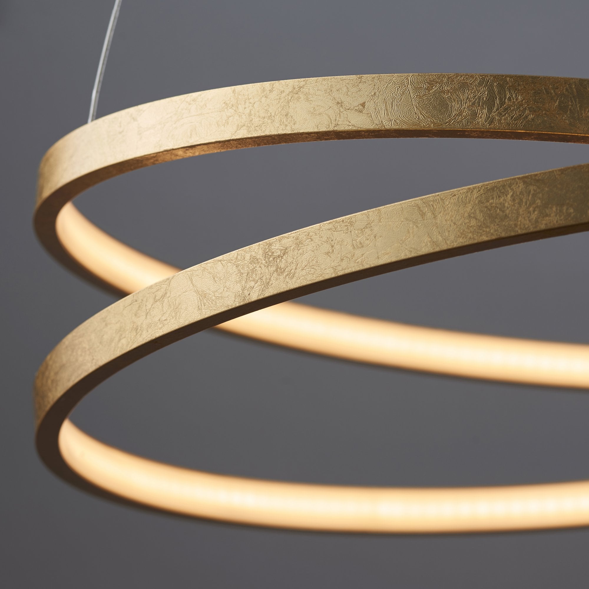 72479 Scribble LED Ring Pendant Gold Leaf Frosted Acrylic