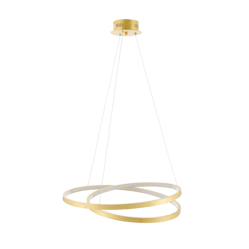 72479 Scribble LED Ring Pendant Gold Leaf Frosted Acrylic
