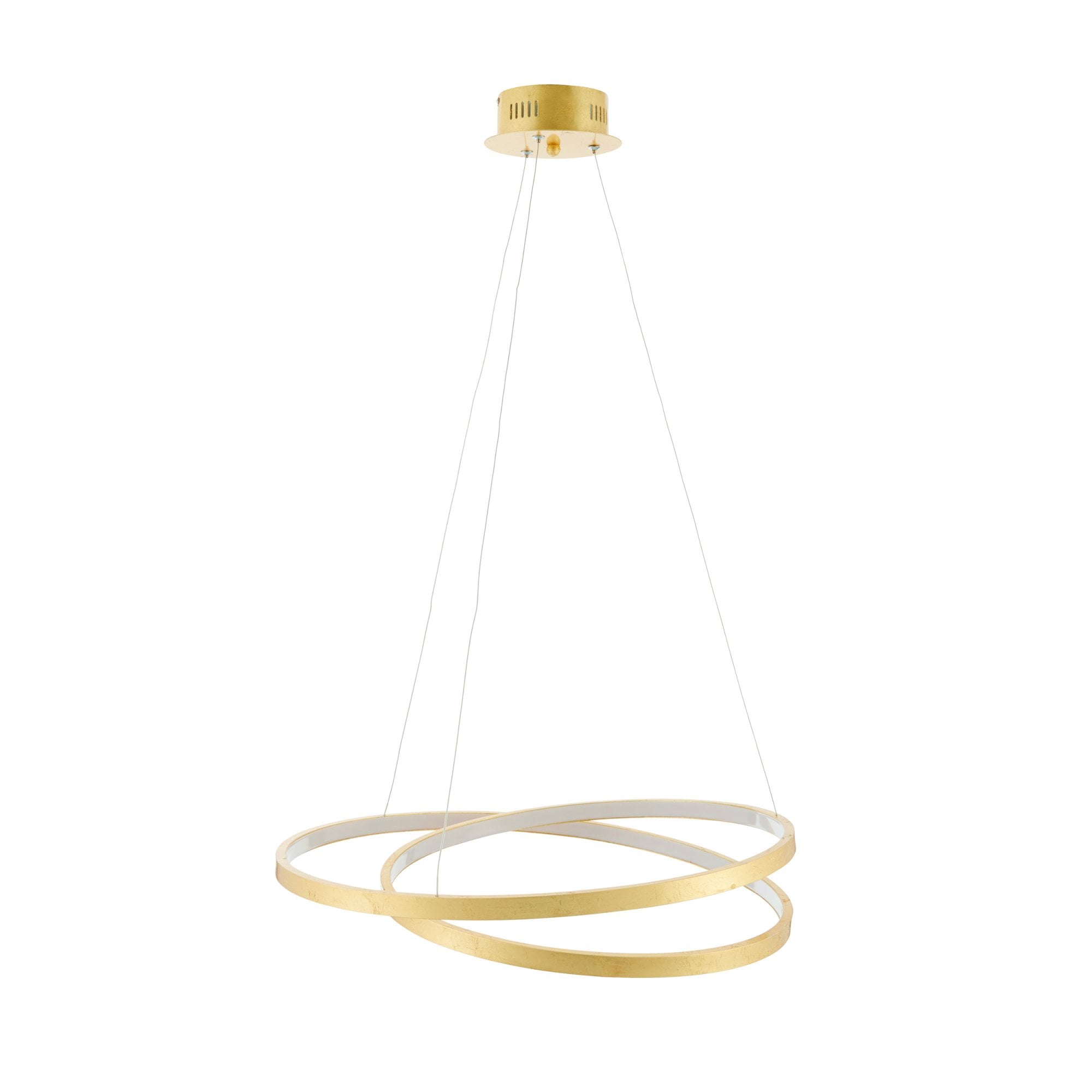 72479 Scribble LED Ring Pendant Gold Leaf Frosted Acrylic