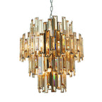 72744 Viviana 12 Light Pendant Chrome Champagne Crystal Drops