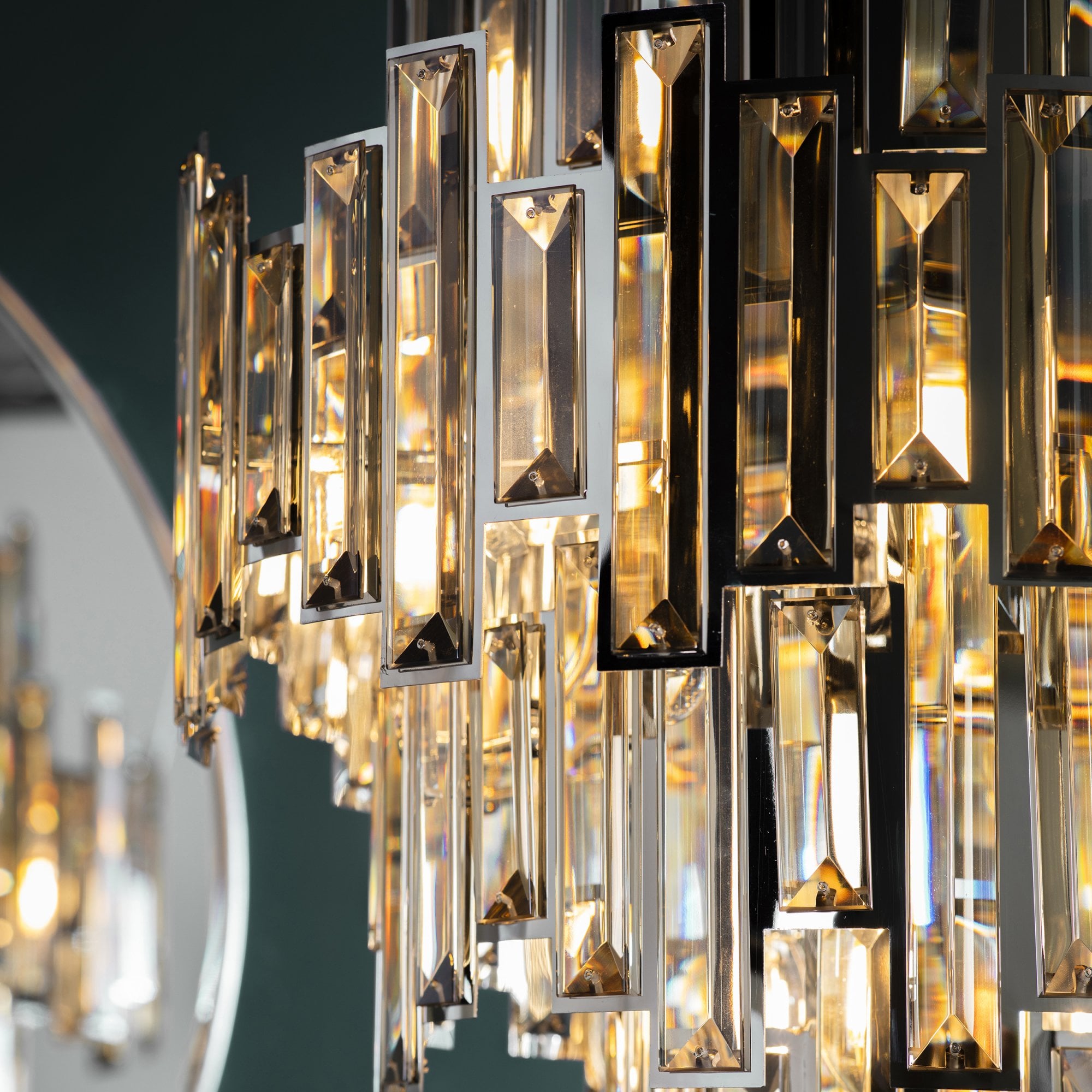 72744 Viviana 12 Light Pendant Chrome Champagne Crystal Drops