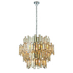 72746 Viviana 15 Light Pendant Chrome Champagne Crystal Drops